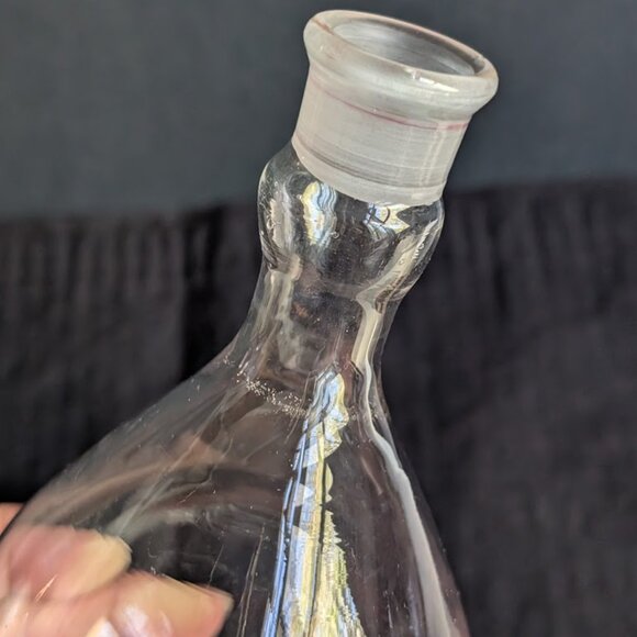 Antique Clear Glass Stacking Apothecary Bottle Decanter Pharmacy Show Globe 12" - Picture 8 of 10